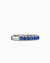 DY Eden Partway Band Ring in Platinum with Blue Sapphires, 2.8mm